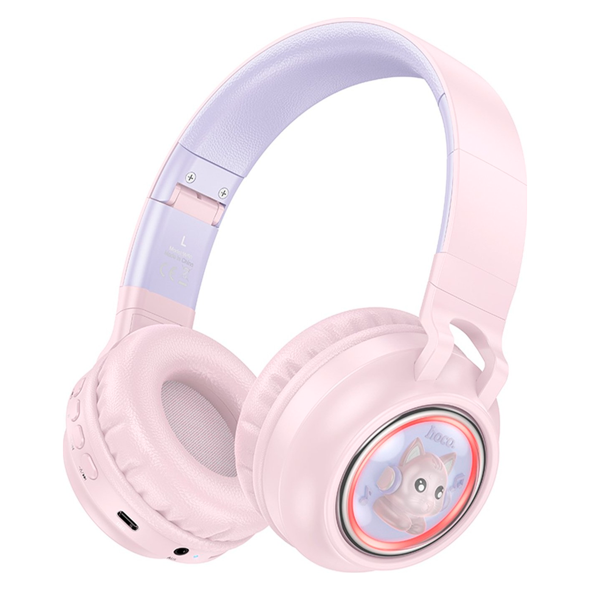 Audífonos Bluetooth Hoco W50 Headset Gato Rosado