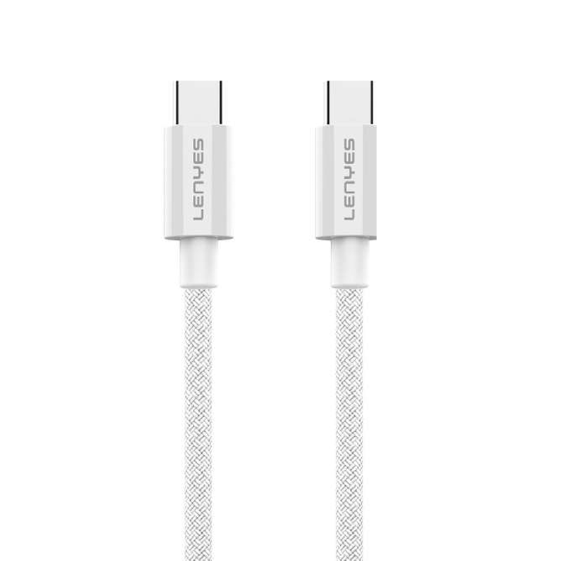 Cable Tipo C a Tipo C Lenyes Lc525 60w 1 Metro Blanco