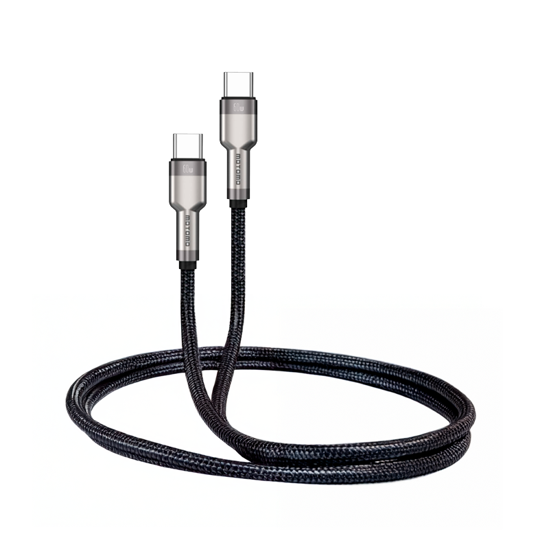 Cable Tipo C a Tipo C 60w Trenzado 1 Metro Motomo Negro