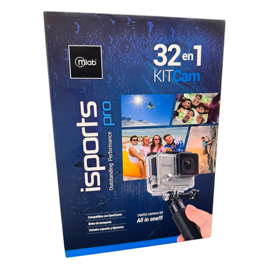 Kit 32 en 1 Accesorios Camaras Deportivas Isport Pro Negro
