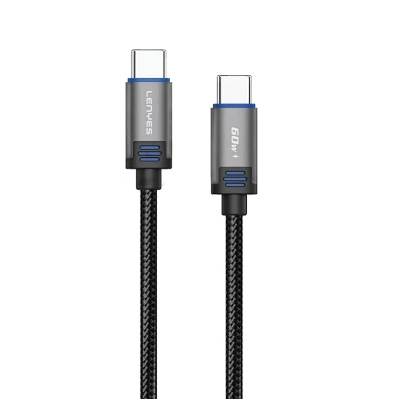 Cable Tipo C a Tipo C Lenyes Lc532 60w 1 Metro Negro