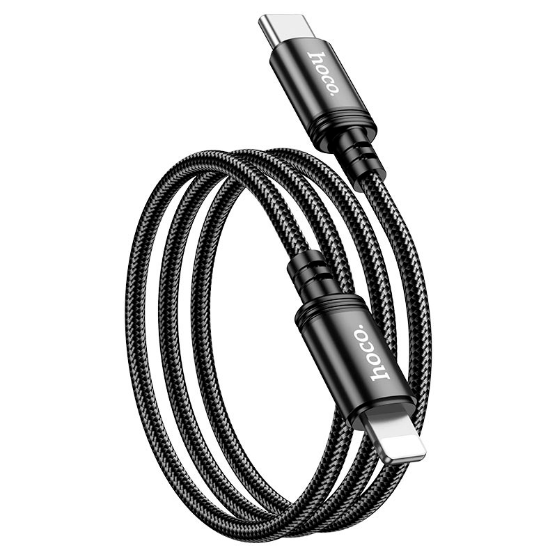 Cable Tipo C a Lightning Hoco X89 Wind Negro