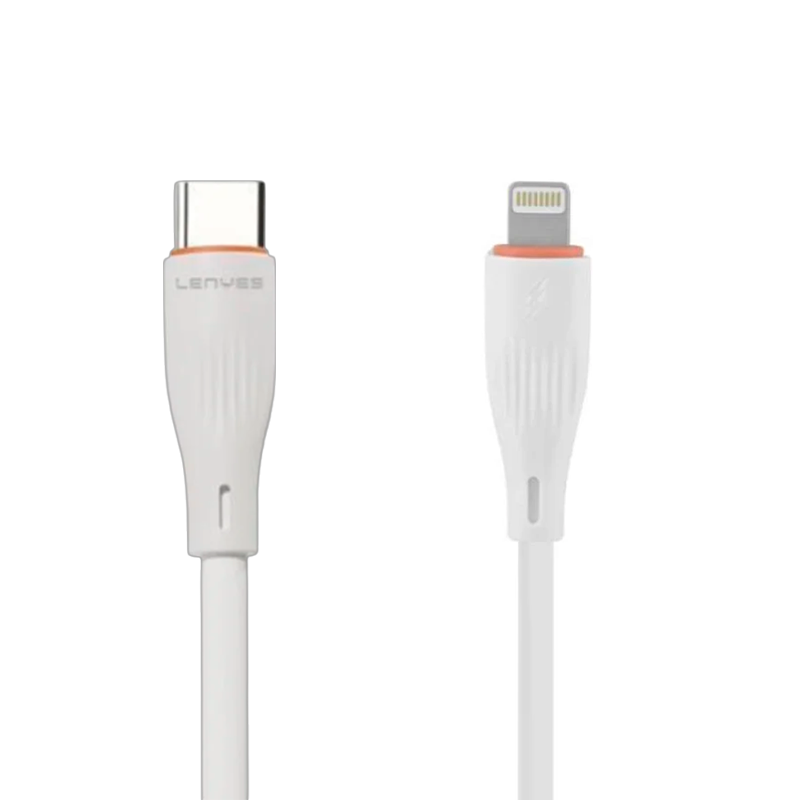 Cable Tipo C Para Lightning Lenyes Lc996 18w 2 Metro Blanco