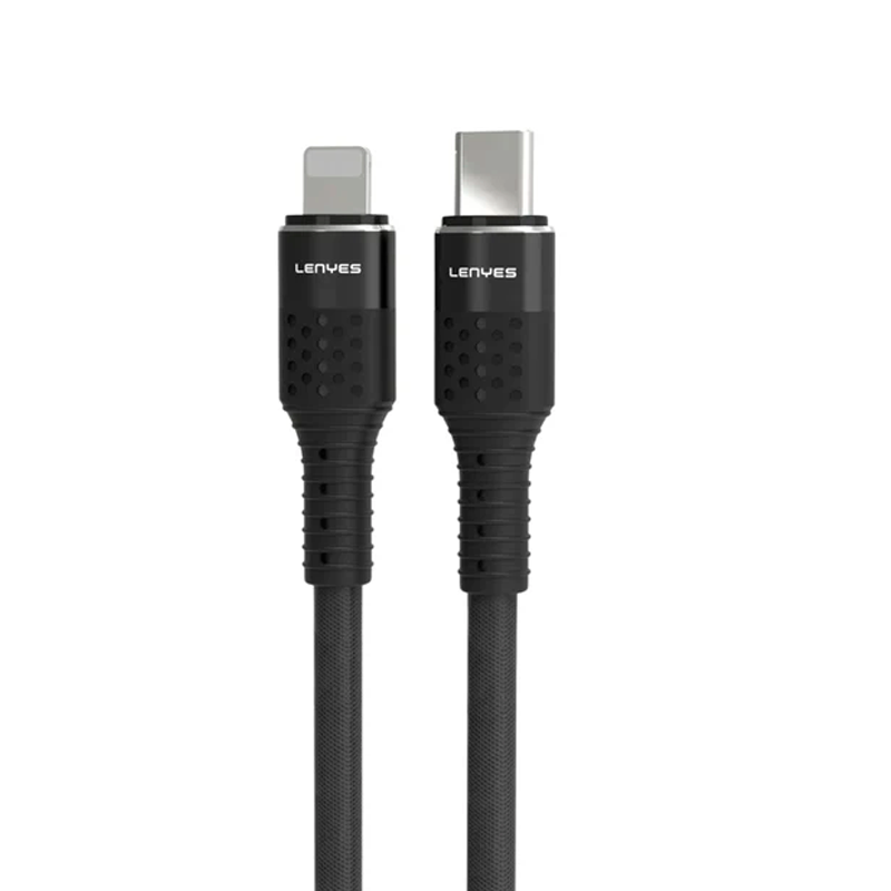 Cable Tipo C Para Lightning Lenyes Lc973 27w 1 Metro Negro