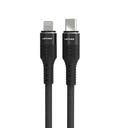 Cable Tipo C Para Lightning Lenyes Lc973 27w 1 Metro Negro