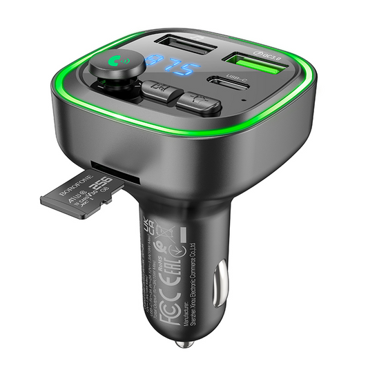 Cargador de Auto Borofone Bc48 Rgb 18w Qc 3.0 Negro