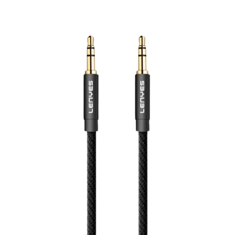 Cable Auxiliar 3.5mm a 3.5mm Lenyes Ax94 1 Metro Negro