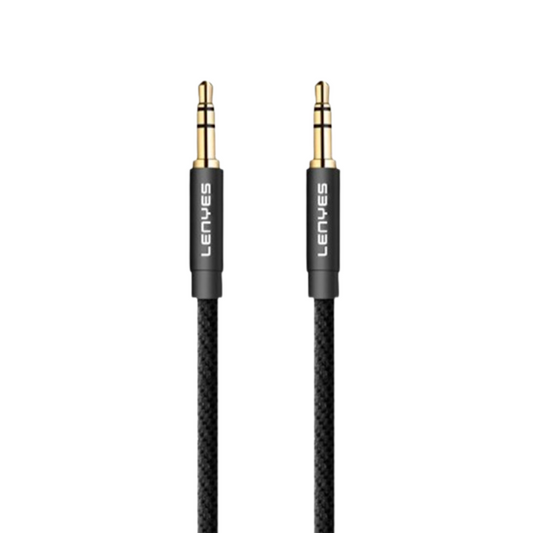 Cable Auxiliar 3.5mm a 3.5mm Lenyes Ax94 1 Metro Negro