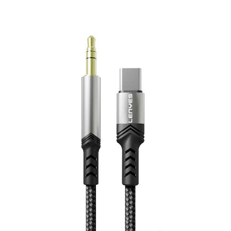 Cable Auxiliar 3.5mm a Tipo C Lenyes Ax108 1 Metro Negro