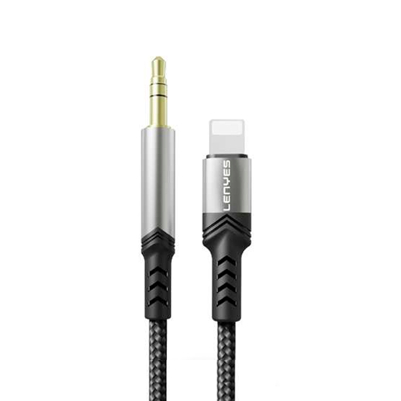Cable Auxiliar 3.5mm Para Lightning Lenyes Ax108 1 Metro Negro