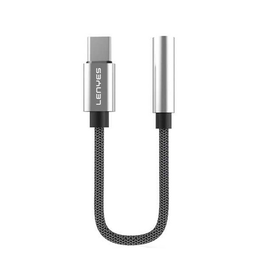 Cable Tipo C a Jack 3.5mm Lenyes Ax105 10cm Negro