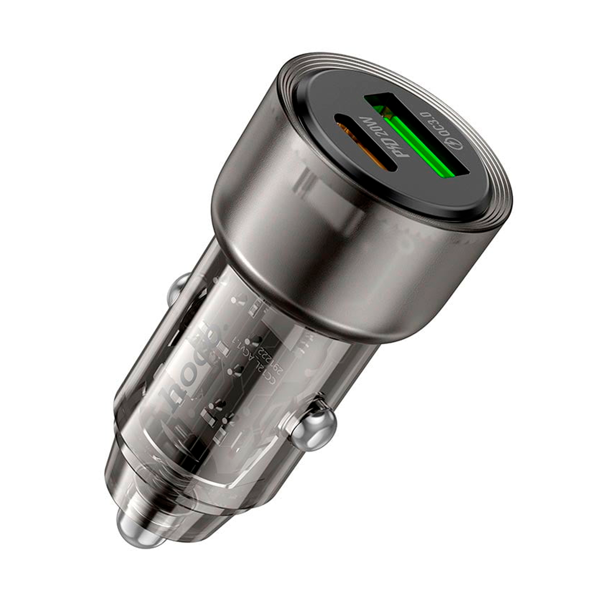 Cargador de Auto Hoco Z52 Dual 38w Cable Tipo C a Lightning Negro
