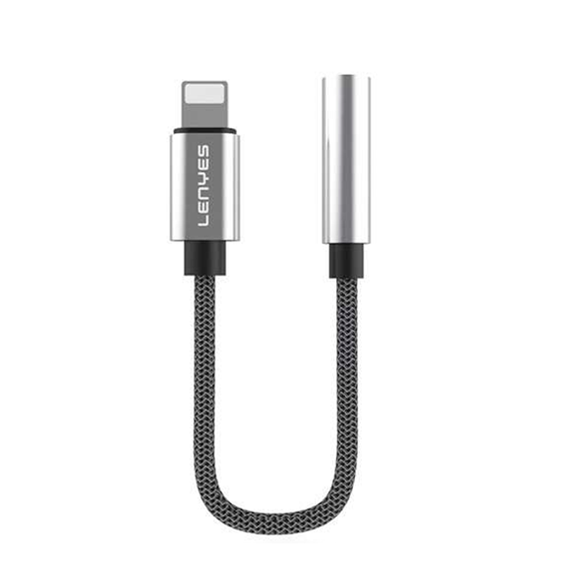 Cable Para Lightning a Jack 3.5mm Lenyes Ax105 10cm Negro