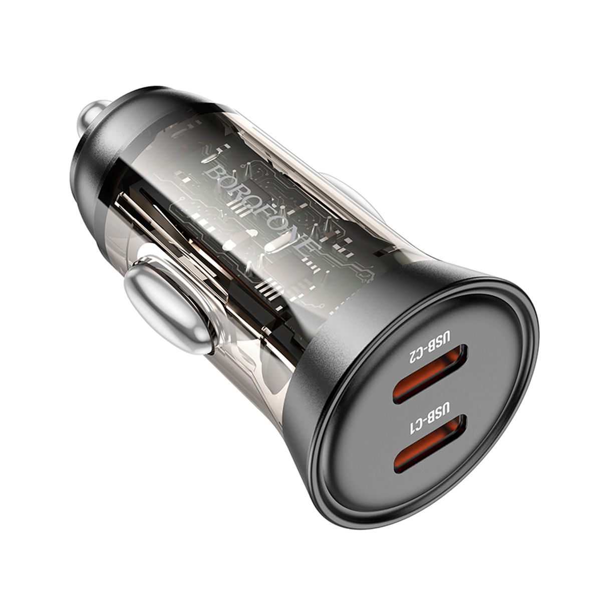 Cargador de Auto Borofone Dual 45w Gris