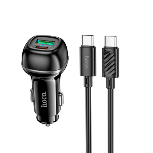 Cargador De Auto Dual Hoco Z58a Rank 48w + Cable Tipo C