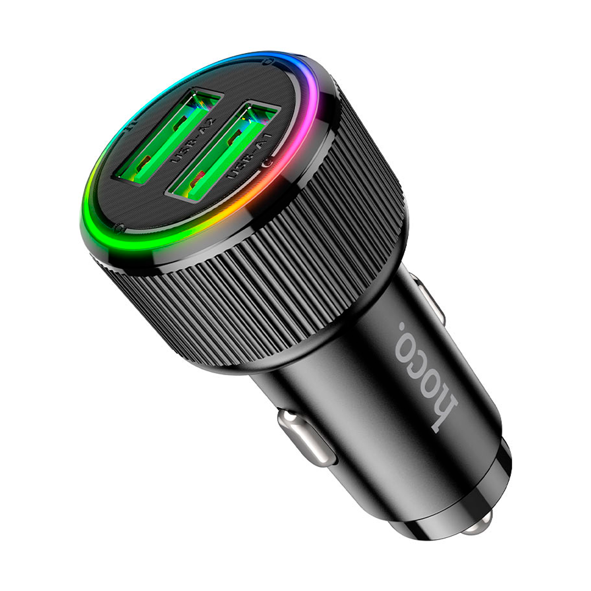 Cargador de Auto Hoco Nz14 Dual 36w + Cable Tipo C Negro