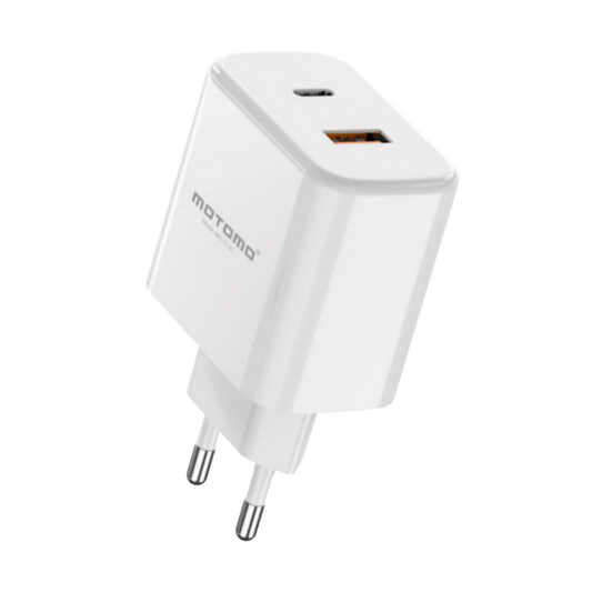 Cargador Rápido Motomo Mo-313c 25w Dual Usb + Tipo C Blanco