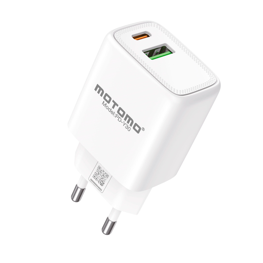 Cargador Rápido Motomo PD-Y30 30w Dual Usb + Tipo C Gan