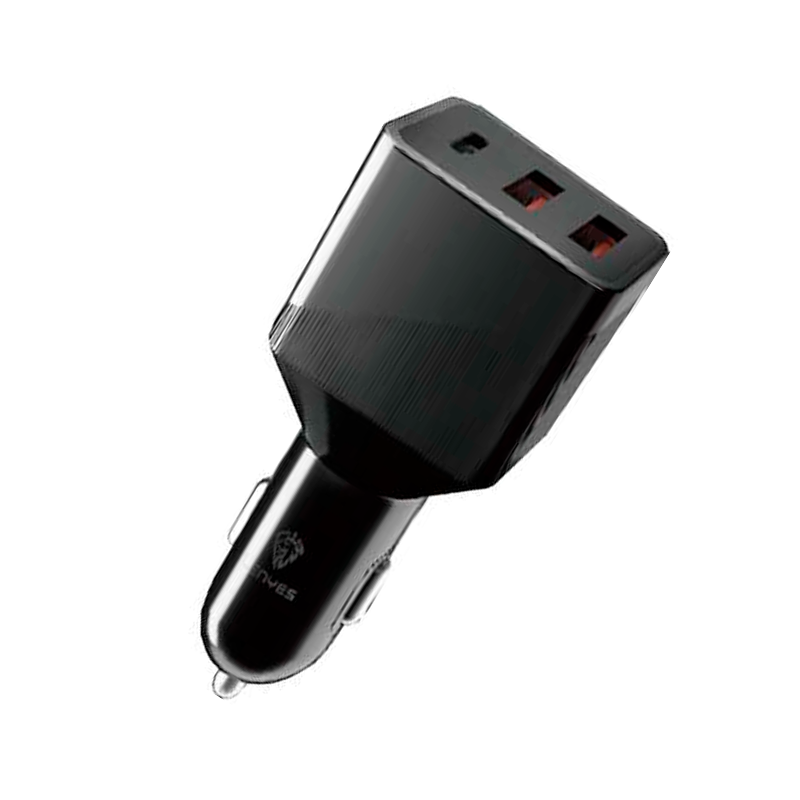 Cargador de Auto Triple Lenyes Ca879 45w Negro