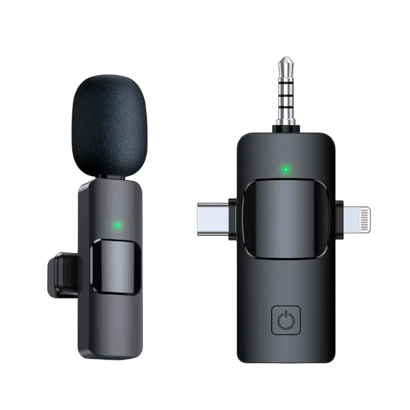 Kit Microfono Externo Motomo K15 Simple 3 en 1 Negro