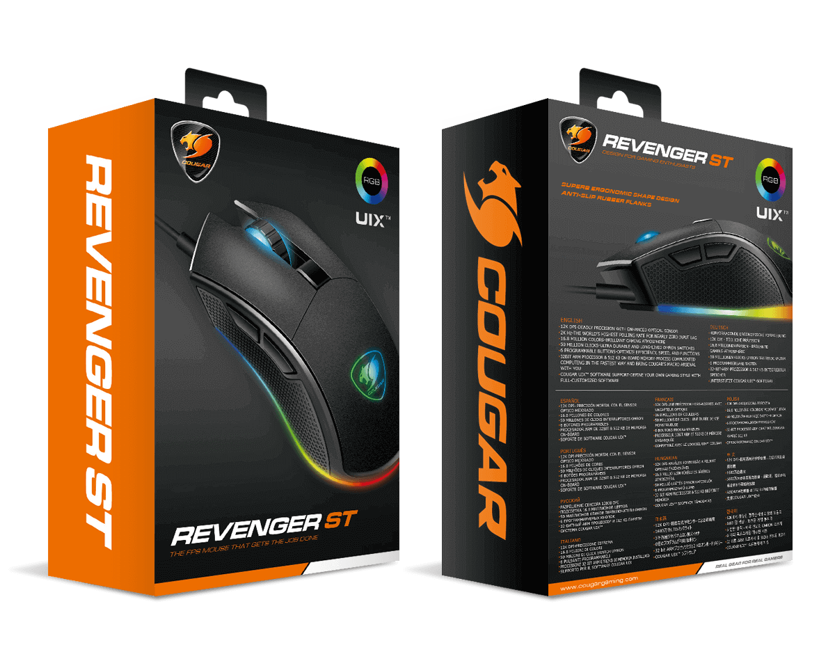 Mouse Gamer Cougar Revenger St Rgb 5000 Dpi Negro – imagen 3