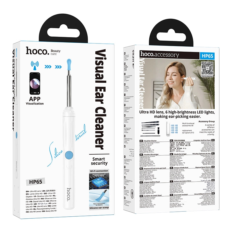 Limpiador de Oídos con Cámara HD Hoco HP65 WiFi 6 LED Blanco - vista 4
