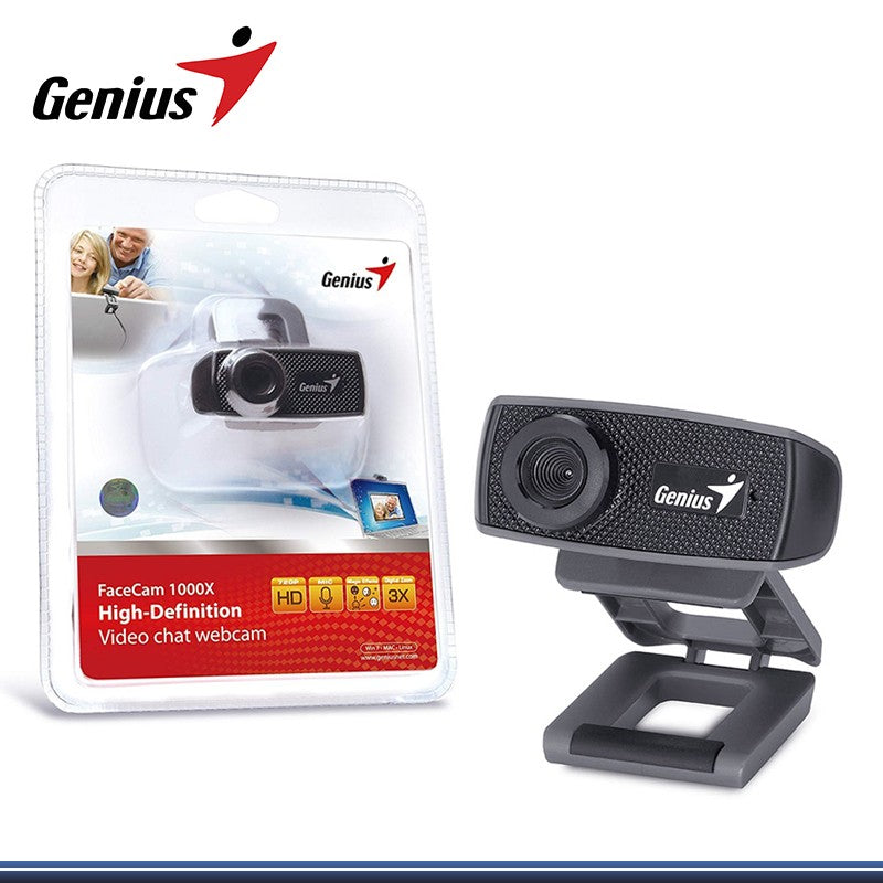 Camara Web Webcam 720p HD Micrófono Usb Genius 1000x Negro – imagen 3