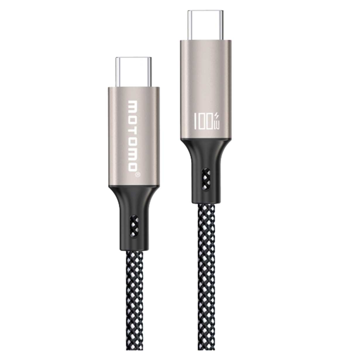 Cable Tipo C a Tipo C 100w Motomo Trenzado 1 Metro Gris