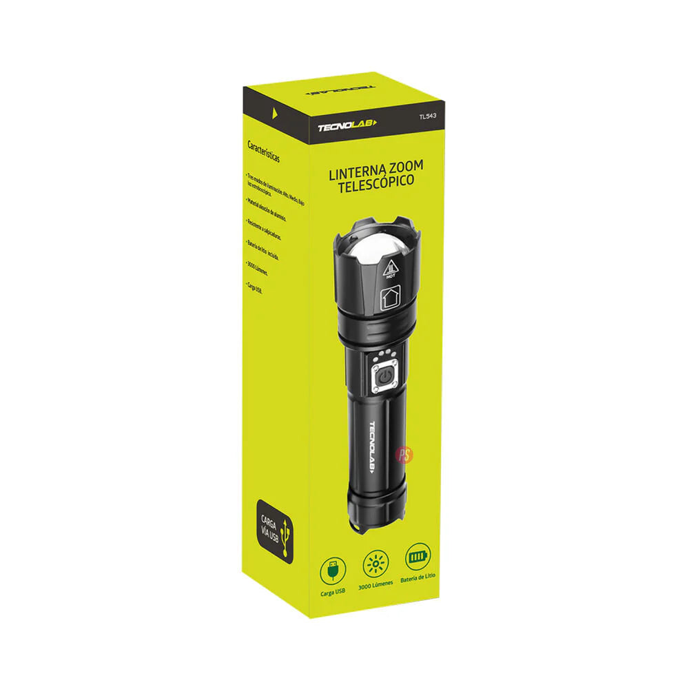 Linterna Tecnolab TL543 De Mano Neo 3000 Lumen Led Negro – imagen 4