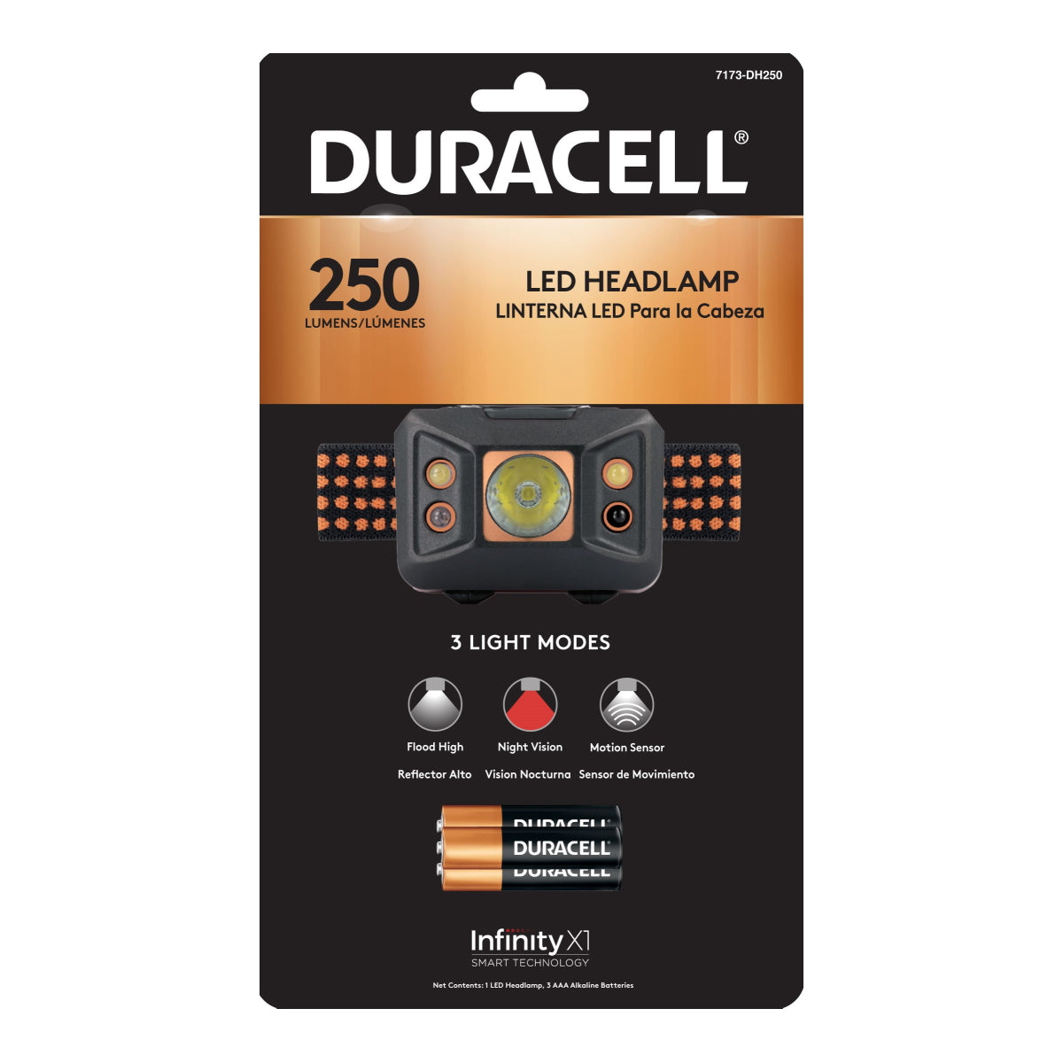 Linterna De Cabeza Duracell Manos Libres 250 Lumen + 3 Pilas AAA – imagen 4