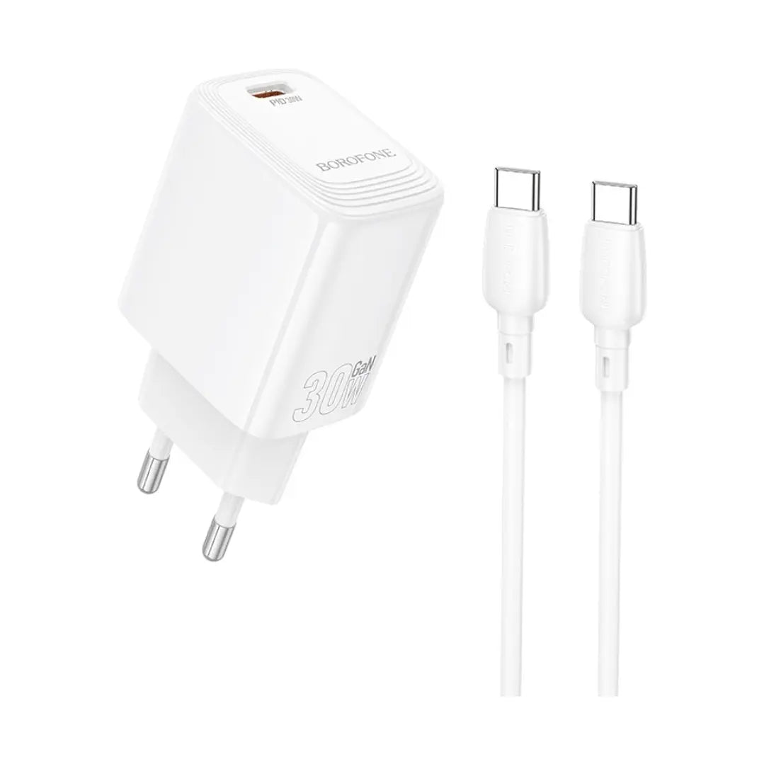 Cargador Borofone Bn28 30w Gan + Cable Tipo C Blanco – imagen 3