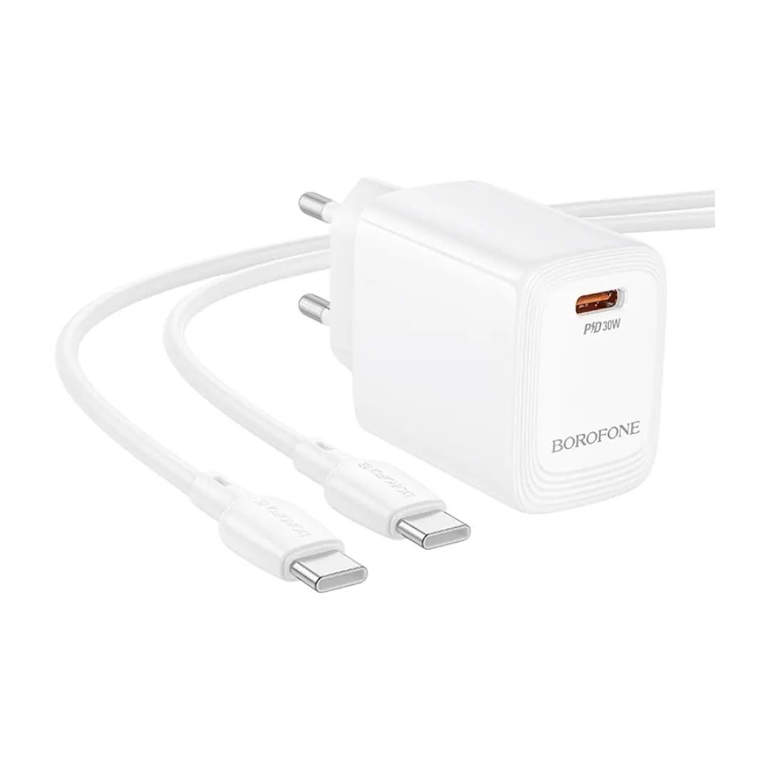 Cargador Borofone Bn28 30w Gan + Cable Tipo C Blanco – imagen 2