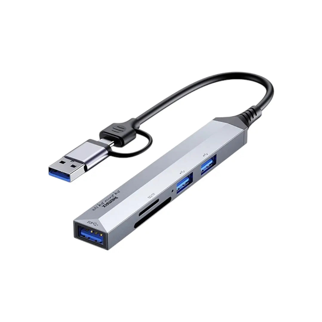 Adaptador Dock Hub Remax Ru-u7 5 en 1 Gris