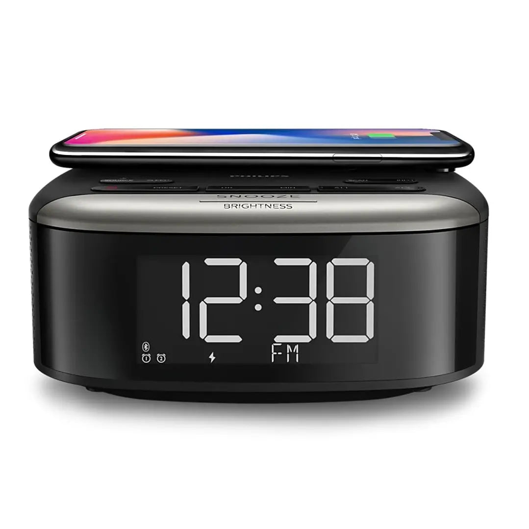 Radio Reloj Despertador Philips Fm TAR7606 Carga Inalambrica Negro – imagen 4
