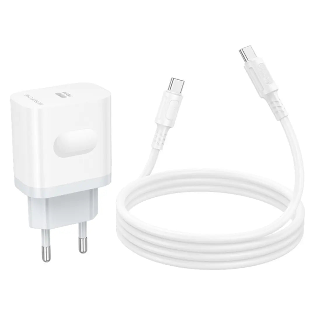 Cargador Borofone Ba99a 20w + Cable Tipo C Blanco – imagen 3