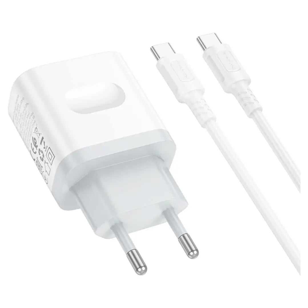 Cargador Borofone Ba99a 20w + Cable Tipo C Blanco – imagen 2