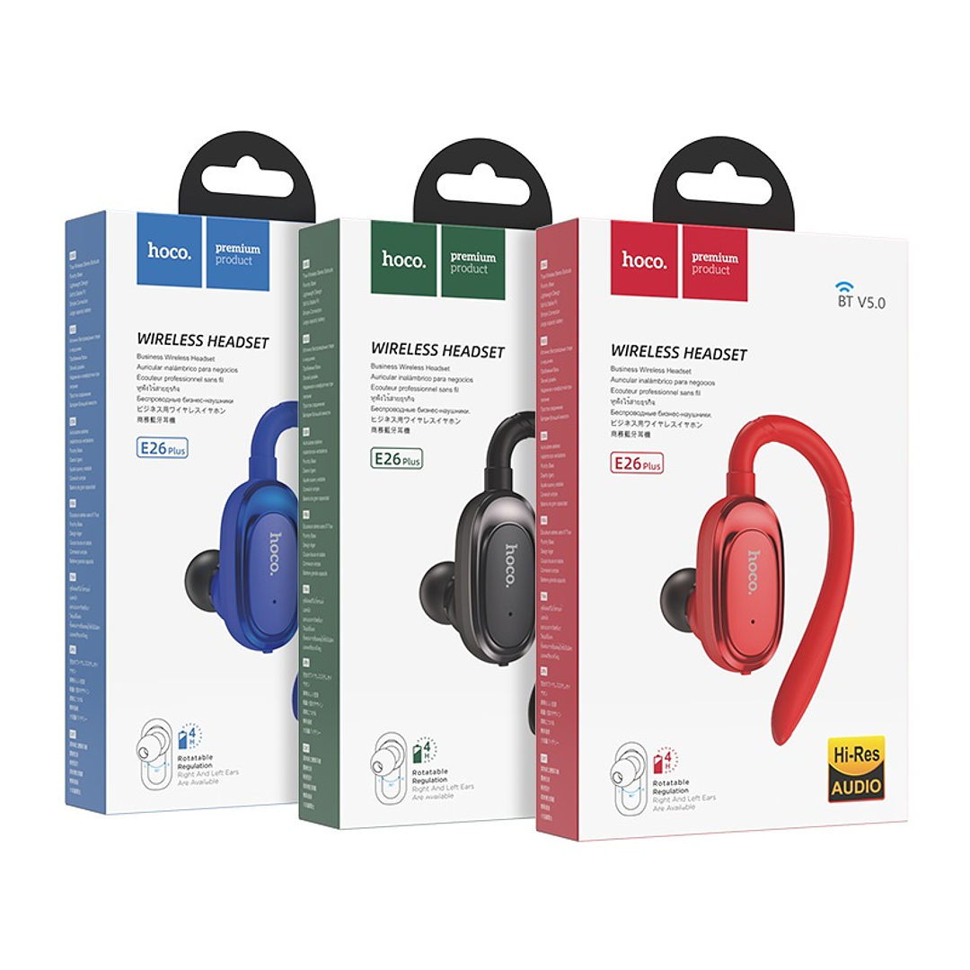 Audífono Manos Libres Bluetooth Hoco E26 Plus Negro – imagen 5
