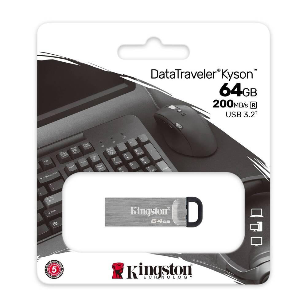 Pendrive Kingston 64 Gb Datatraveler Kyson Gris – imagen 3