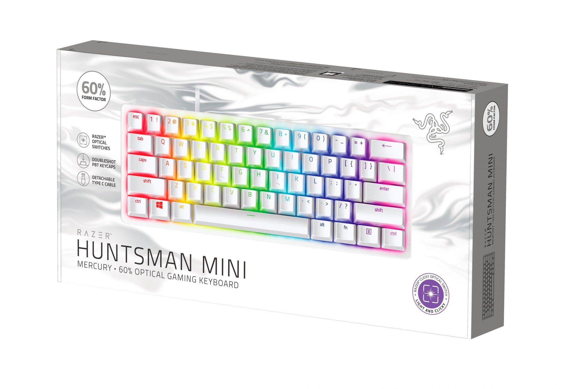 Teclado Gamer Razer Huntsman Mini Switches Rojos Ingles Blanco – imagen 2