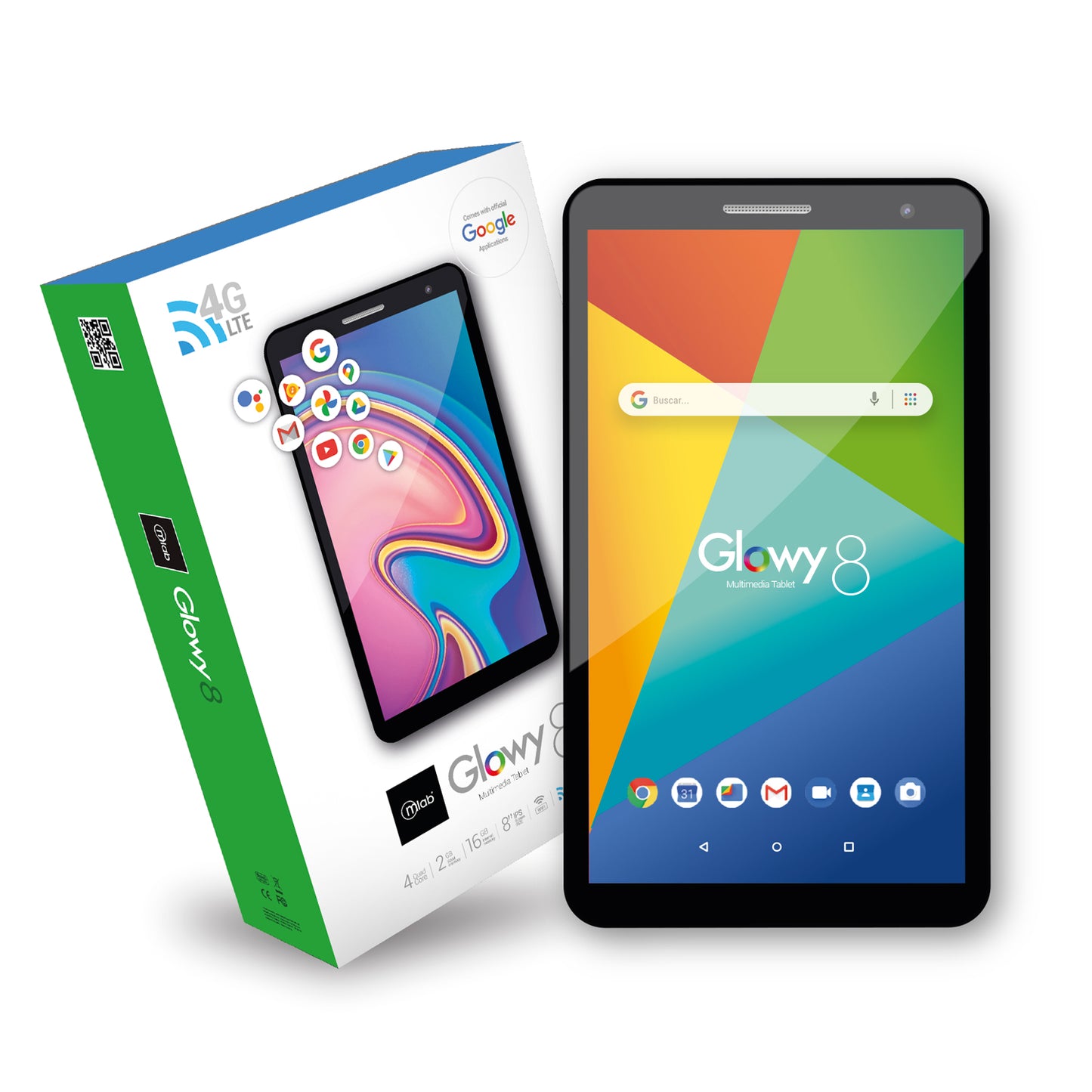 Tablet Microlab Glowy 8 Pulgadas 16gb Rom 2gb Rom 4g Lte Negro – imagen 4