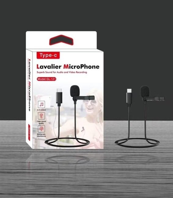 Microfono Externo Lavalier GL-121 Tipo C Negro – imagen 5