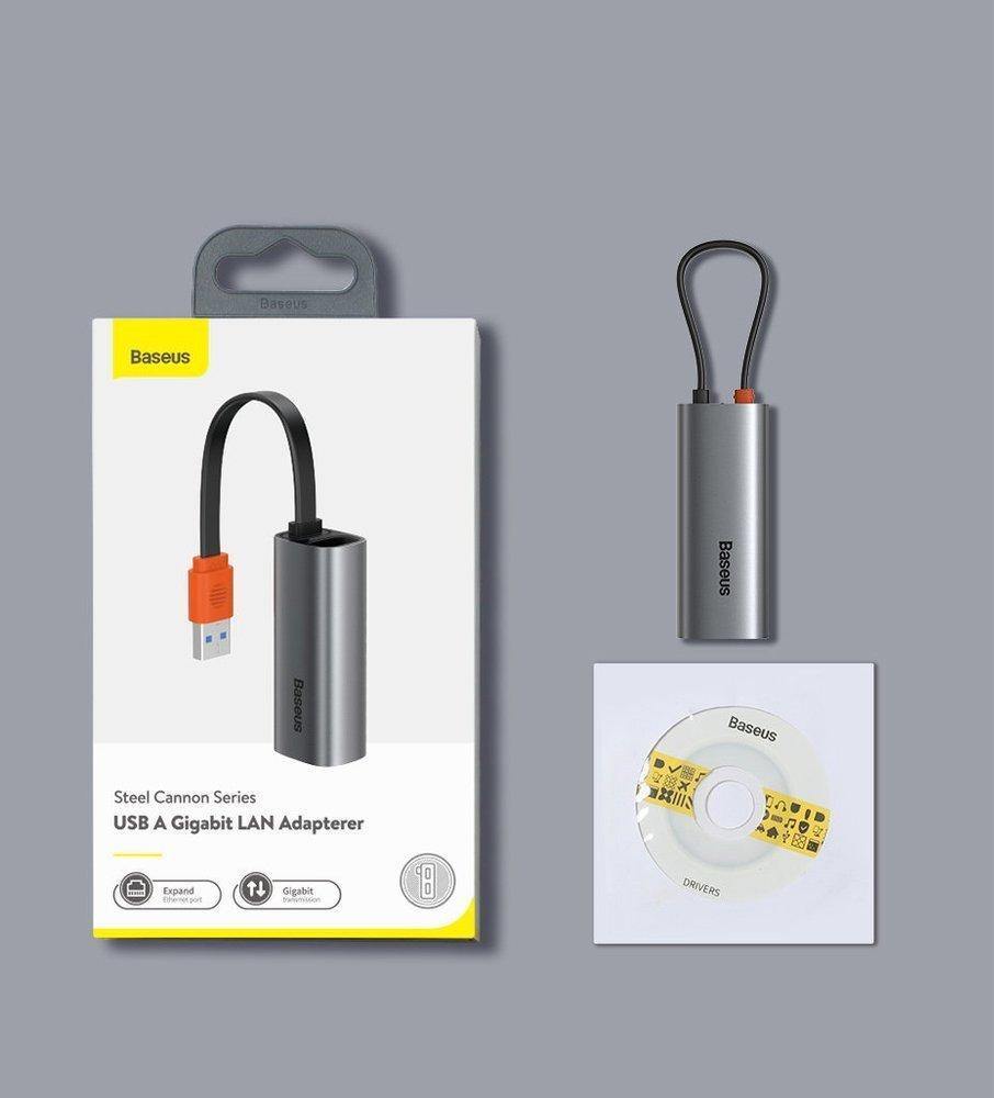 Adaptador USB A y USB C Gigabit RJ45 Steel Cannon Baseus Gris – imagen 4