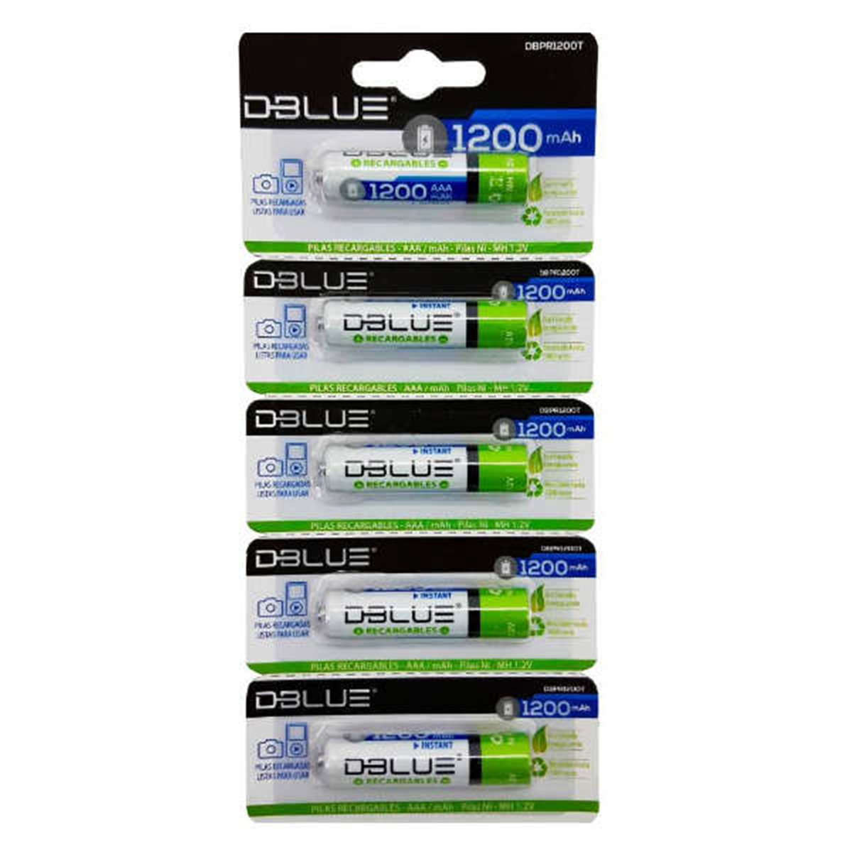 Pack 5 Pilas Recargables Aaa Dblue 1200 Mah