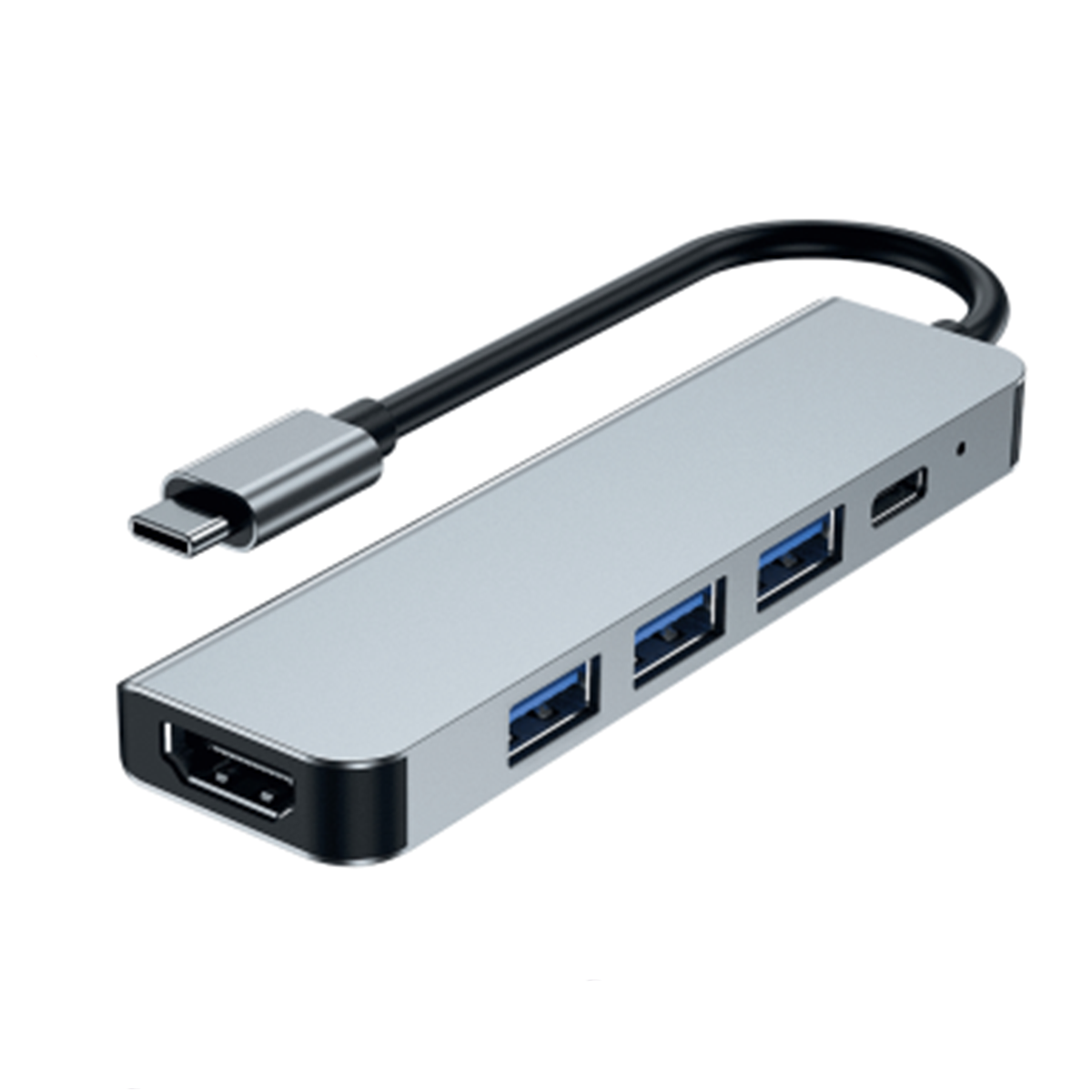 Adaptador Hub Tipo C 5 en 1 BYL-2008 Gris