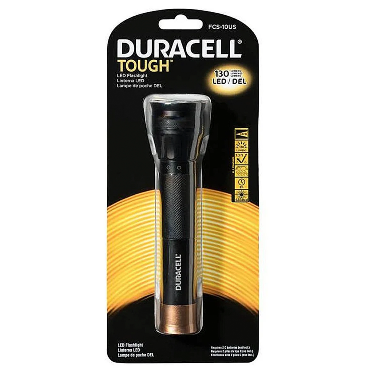 Linterna Duracell 130 Lumenes 19 Cm Negro