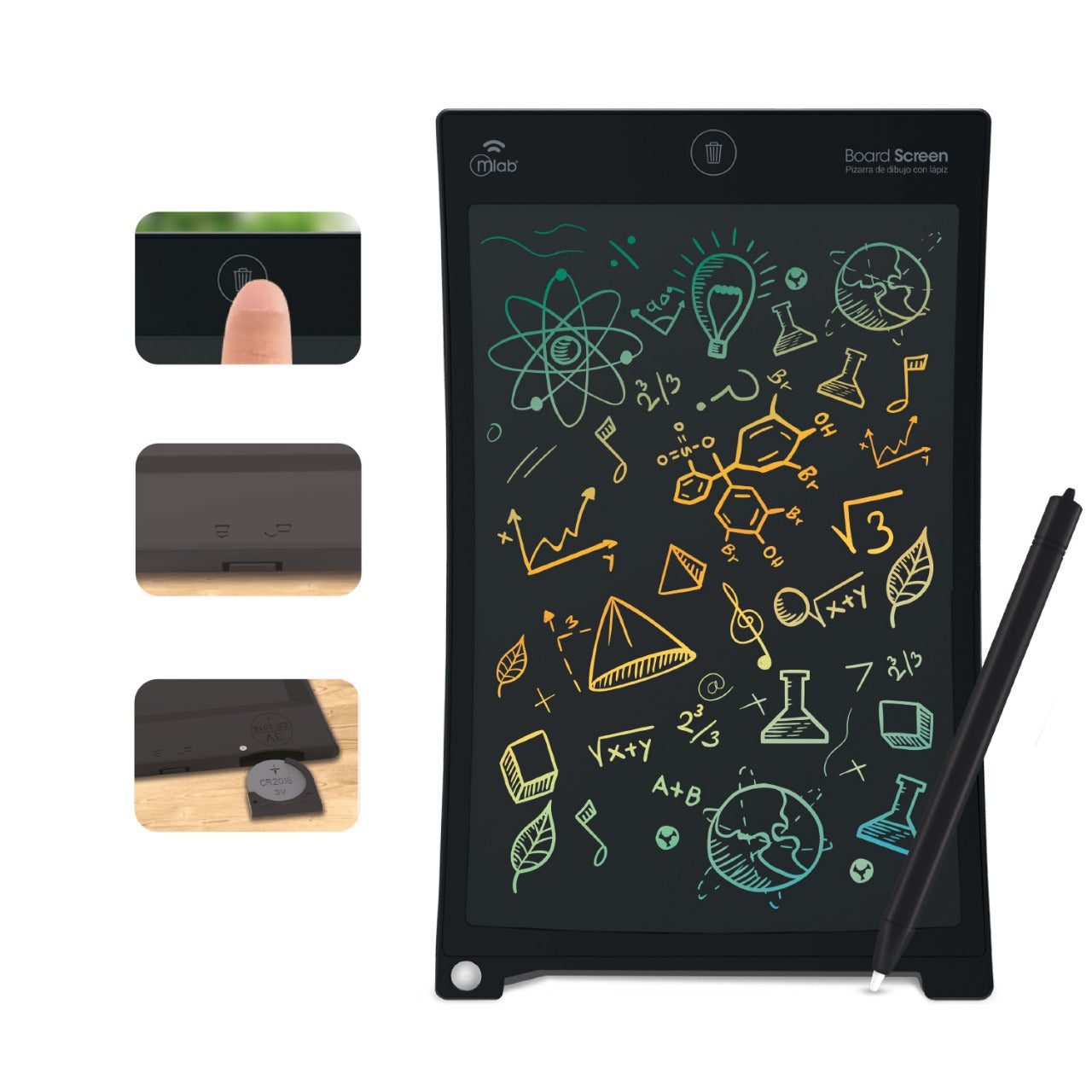 Pizarra Tablet Magica Infantil Niño Microlab Lcd 10 Pulgadas Con Lapiz Negro – imagen 4