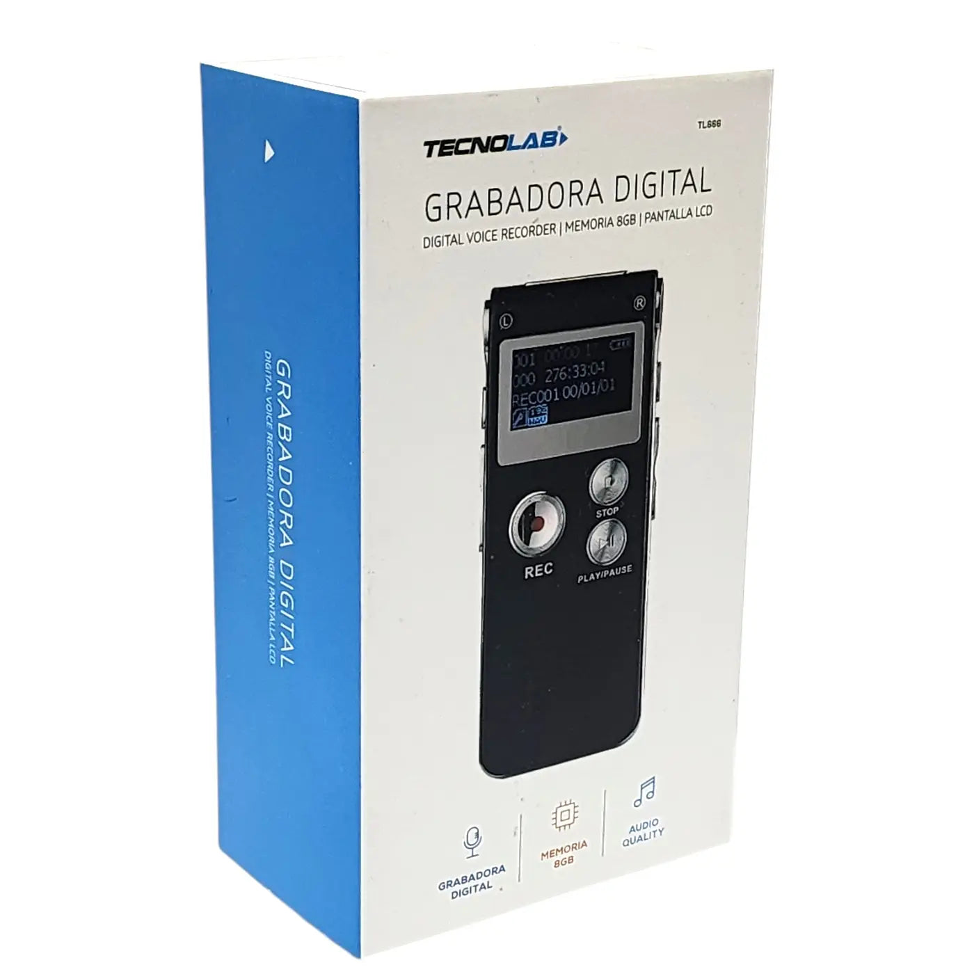 Grabadora De Voz Digital 8 Gb Tecnolab TL666 Negro – imagen 3