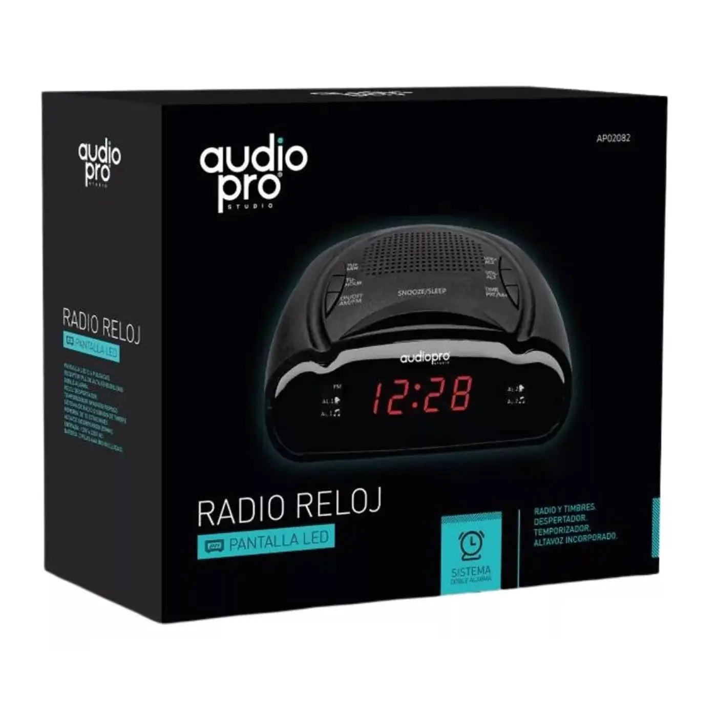 Radio Reloj Despertador Audiopro Fm Led Ap02288 Negro – imagen 3