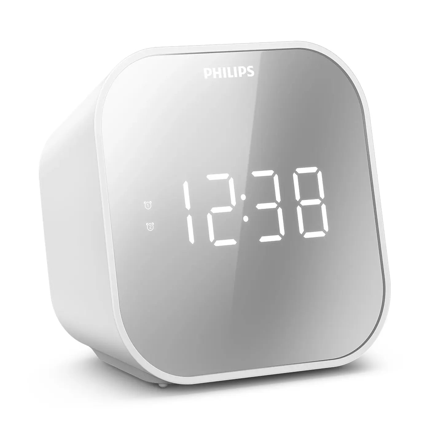 Radio Reloj Despertador Philips Fm TAR4406 Espejo Blanco