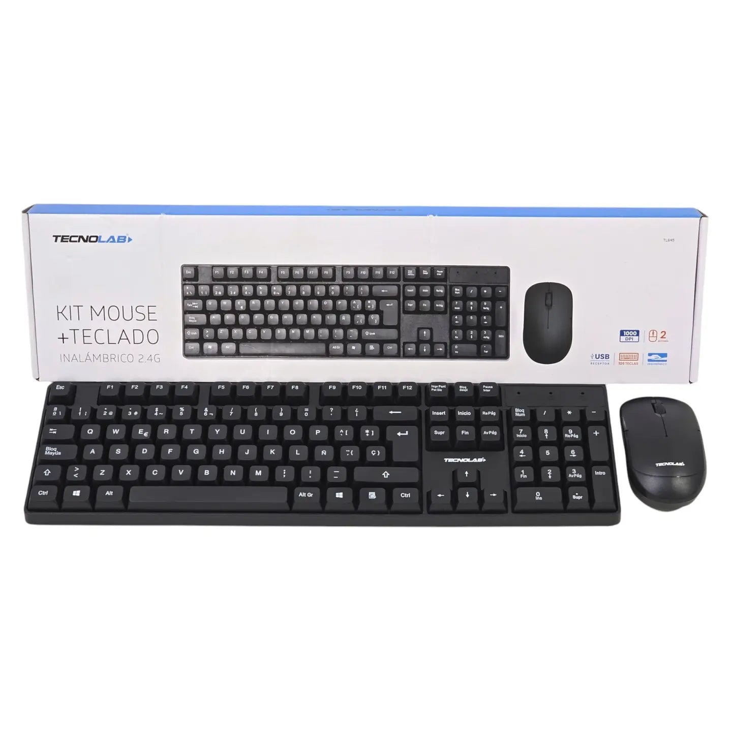 Kit De Teclado Y Mouse Inalámbrico Tecnolab Tl645 Negro – imagen 3